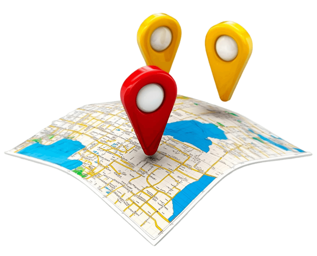 Location map with pins